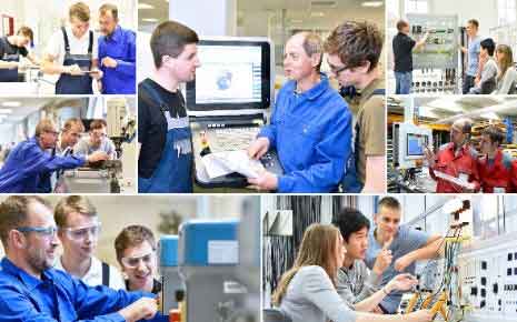 Students and teachers at technical college